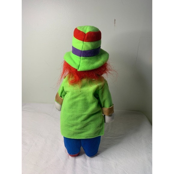 Vintage Porcelain Head Hands Feet Clown Blue Overall Pants Stuffed Body 13'' - Picture 6 of 9